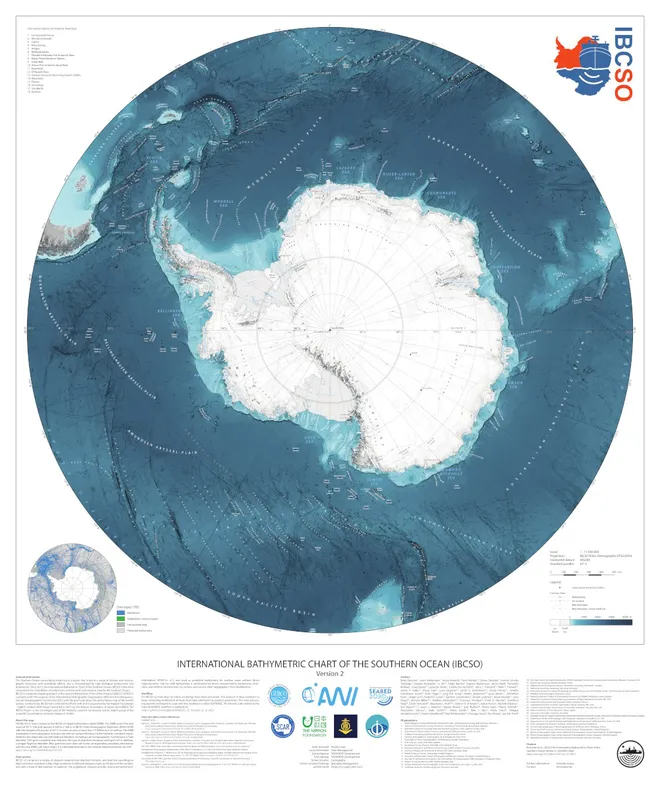 O Oceano Antártico, por várias razões geográficas e físicas, é o que mais mantém o calor absorvido da atmosfera (Imagem: IBCSO/BBC)
