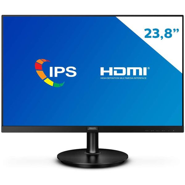 Monitor Philips 23,8" LED IPS HDMI Bordas Ultrafinas 242V8A