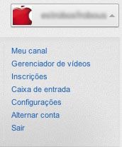 Menu YouTube Configurações Menu YouTube Configurações