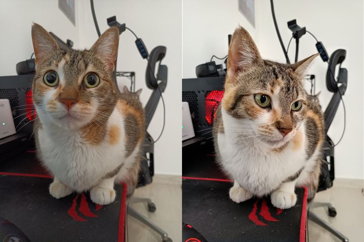 Comparativo com e sem modo noturno do Realme 7 5G