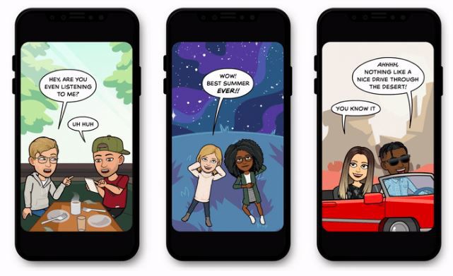 Bitmoji Stories introduz uma função de histórias em quadrinhos para o aplicativo (Imagem: Snapchat)