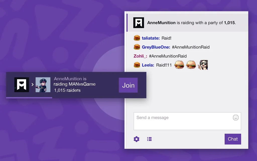 Raid Mode: recurso permite "dar host" na Twitch e levar usuários para live de outra pessoa (Imagem: Divulgação/Twitch)