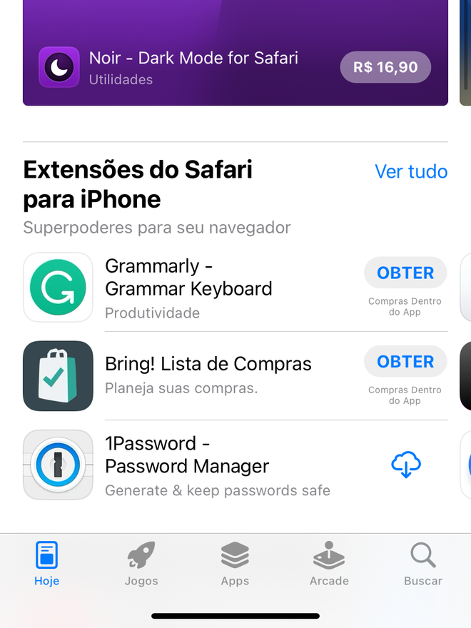 Baixe novas extensões na App Store do iOS - Captura de tela: Thiago Furquim (Canaltech)