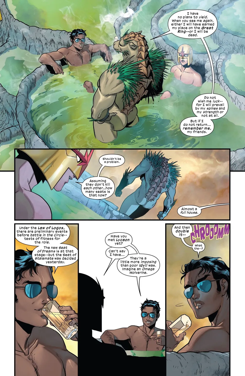 Mancha Solar cita o novo "Wolverine nível Ômega" em conversa com Nova (Imagem: Reprodução/Marvel Comics)