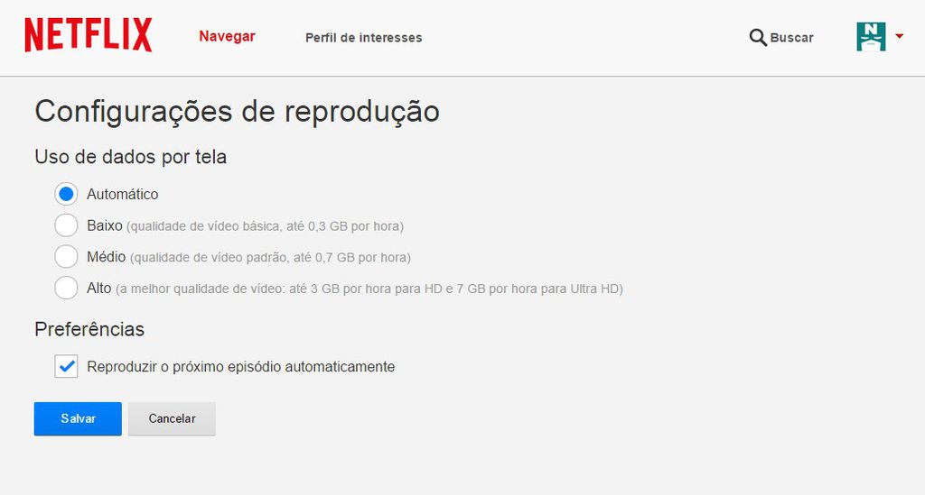 Qualidade de vídeo no Netflix Qualidade de vídeo no Netflix