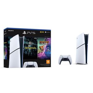 PRÉ VENDA | Console PlayStation 5 Slim, Edição Digital, Branco + 2 Jogos - 1000038914 | CUPOM