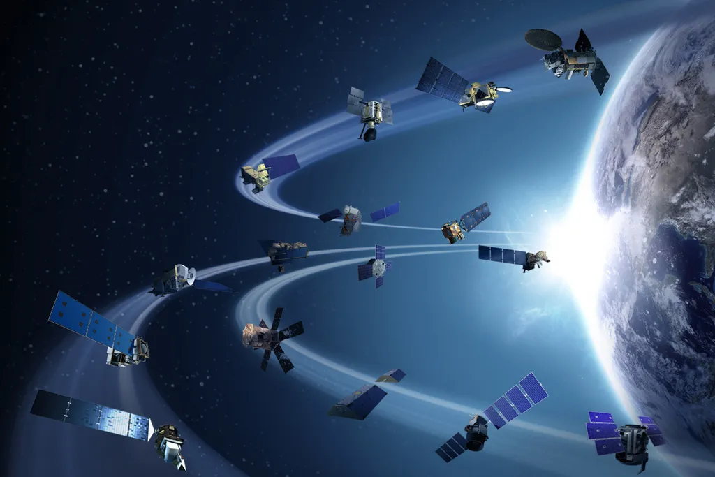 Os satélites convencionais de internet ficam em órbitas geoestacionáis, a mais de 35 mil km de altitude (Imagem: Reprodução/NASA)