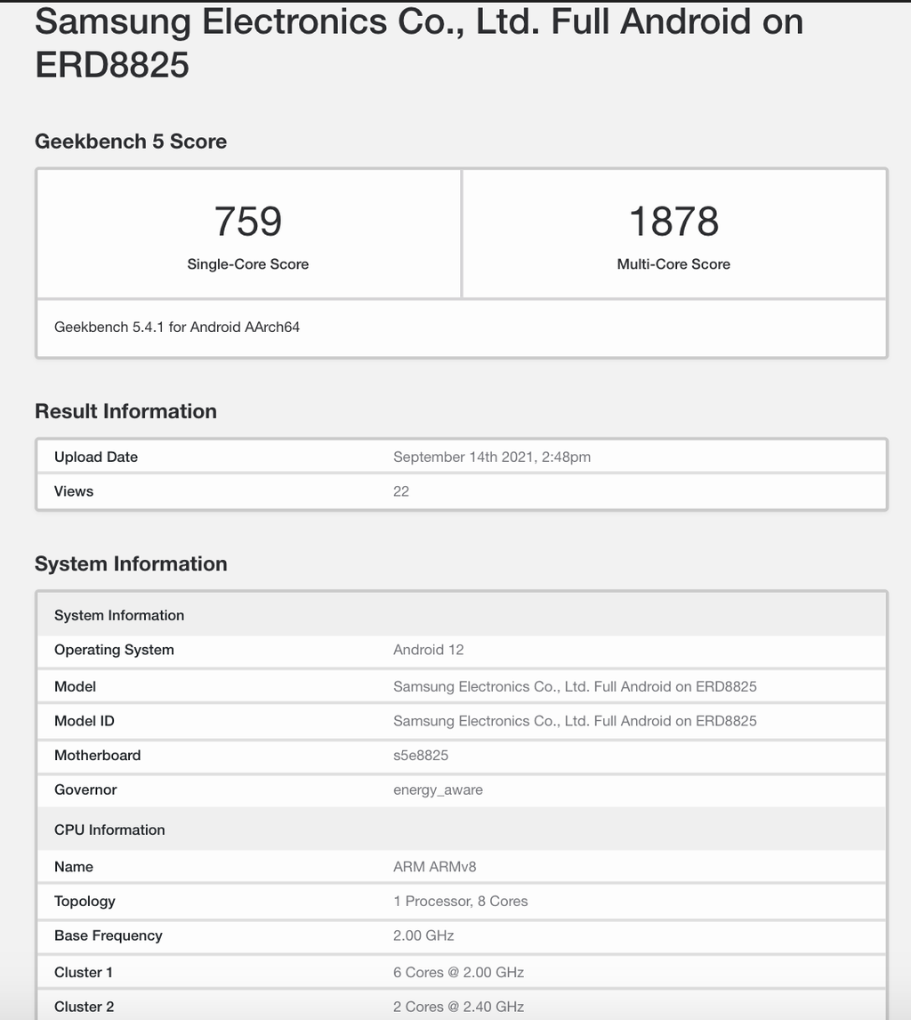 (Imagem: Geekbench/SamMobile)