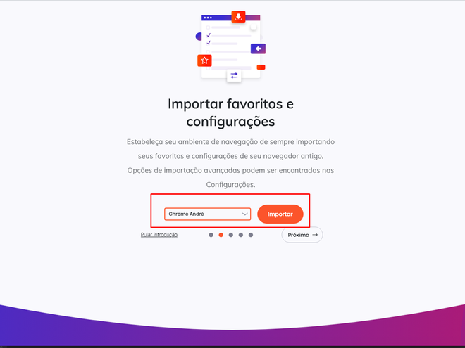 Importe dados de outros navegadores (Imagem: André Magalhães/Captura de tela)