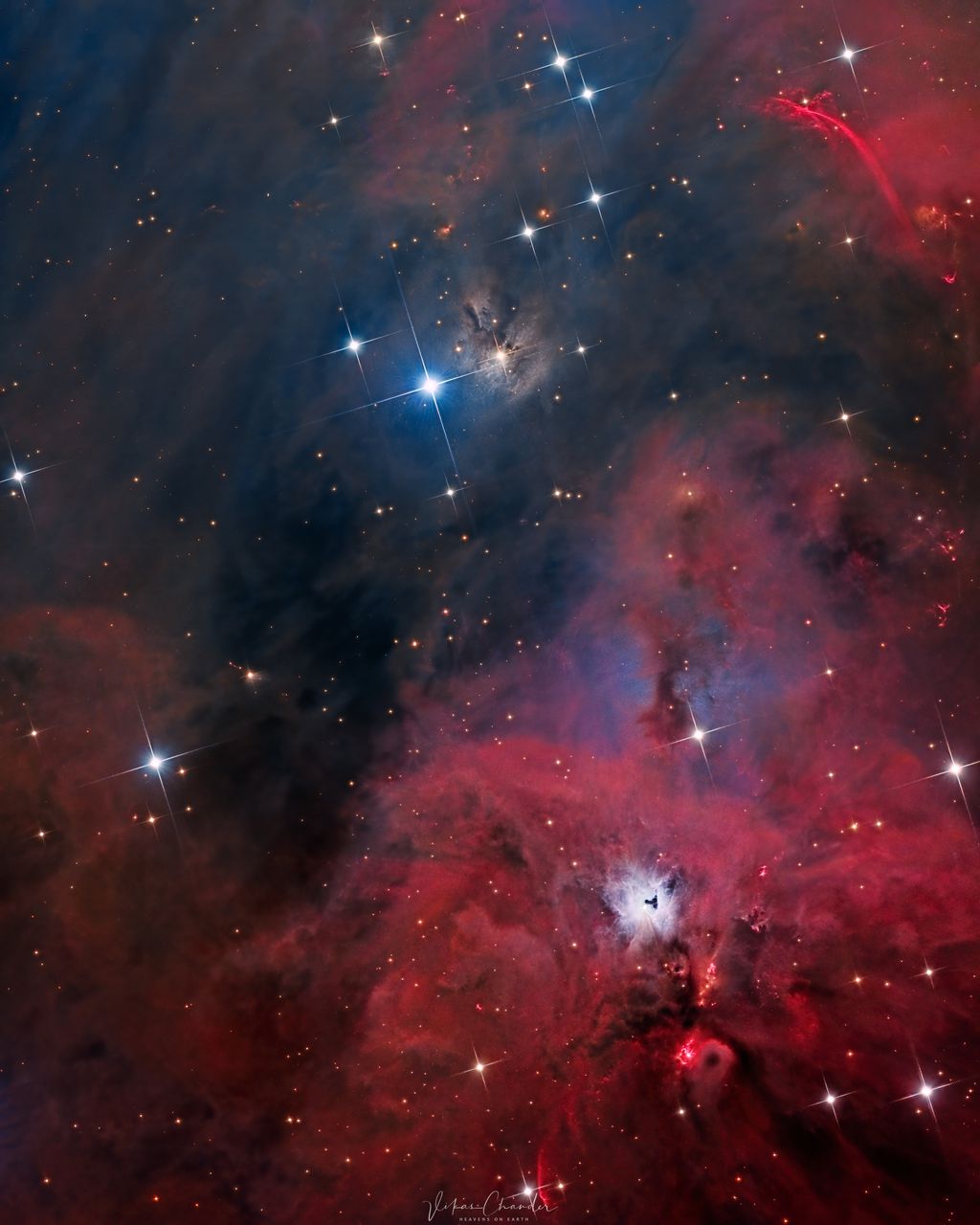 A nebulosa de reflexão NGC 1999, localizada ao sul da nebulosa de Órion (Imagem: Reprodução/Vikas Chander)