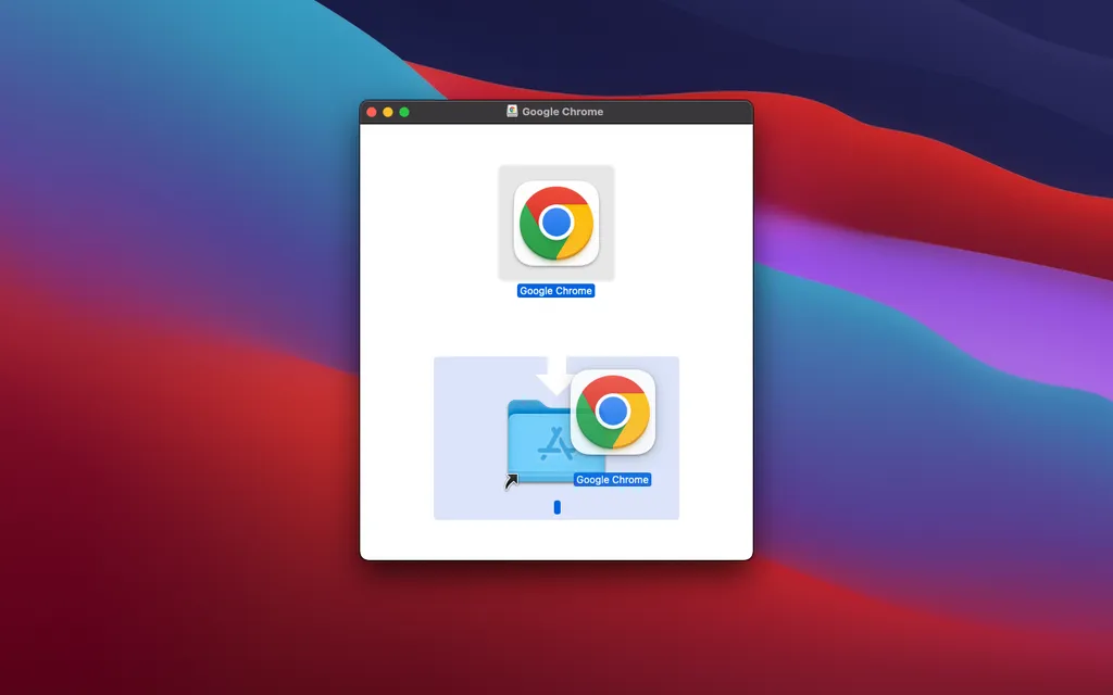 Arraste o Google Chrome para a pasta de aplicativos do Mac (Captura de tela: Thiago Furquim/Canaltech)