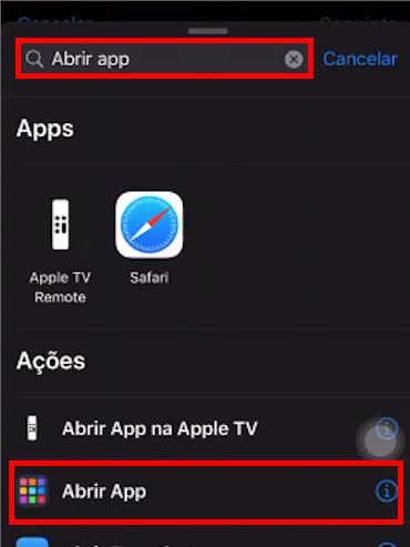 Pesquise a função "Arbr App" e selecione-a (Captura de tela: Matheus Bigogno)