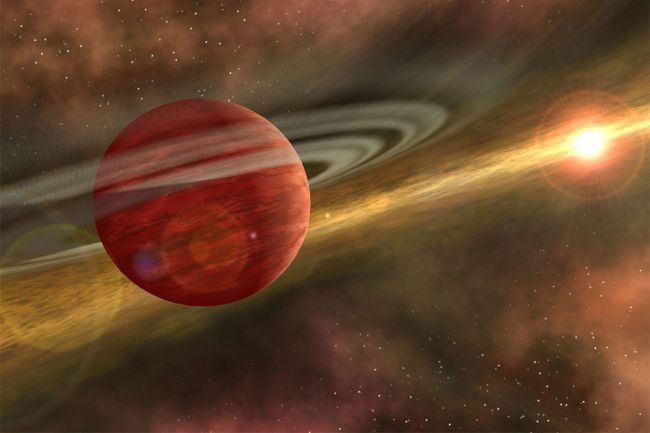 Concepção artística de um planeta massivo orbitando uma estrela jovem e fria. No caso do 2MASS 1155-7919 b, o planeta é 10 vezes mais massivo que Júpiter (Imagem: NASA/JPL-Caltech/R. Hurt)