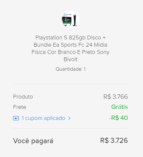 Playstation 5 825gb Disco + Bundle Ea Sports Fc 24 Midia Física Cor Branco  E Preto Sony Bivolt