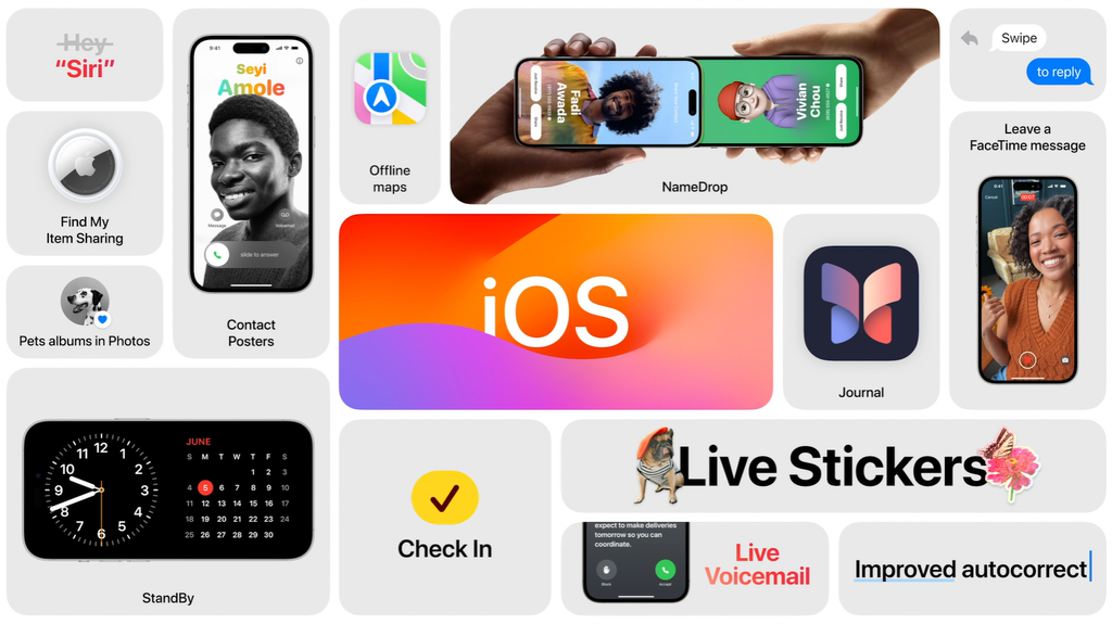 iOS 17 traz mudanças visuais e novas funções no iPhone (Imagem: Divulgação/Apple)