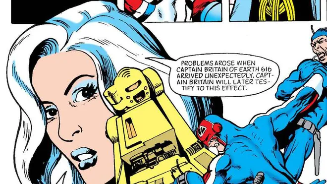 Cena de The Daredevils nº 7 que cita o termo Terra-616 pela primeira vez na Marvel (Imagem: Reprodução/Marvel)