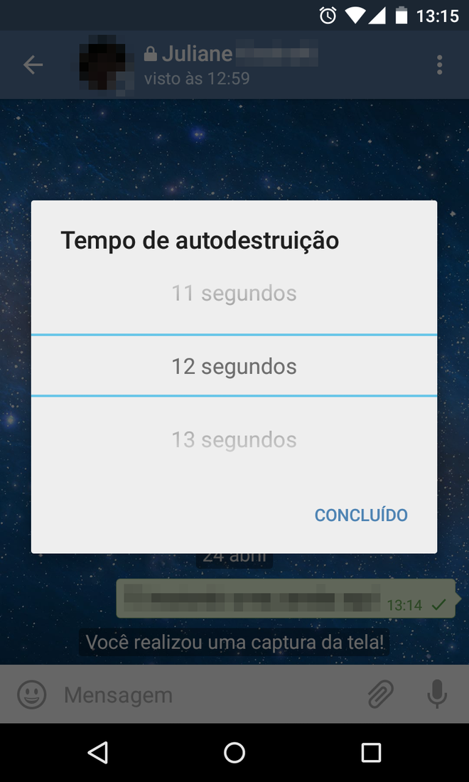 Chat secreto no Telegram Chat secreto no Telegram