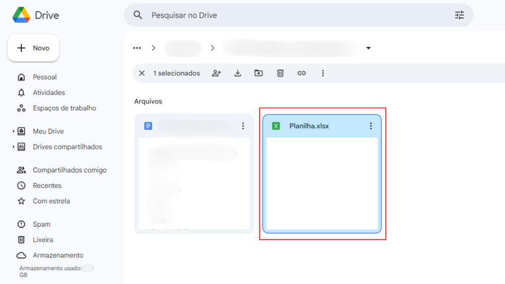 Como abrir um arquivo XLSX pelo Google Drive (Imagem: Captura de tela/Bruno De Blasi/Canaltech)