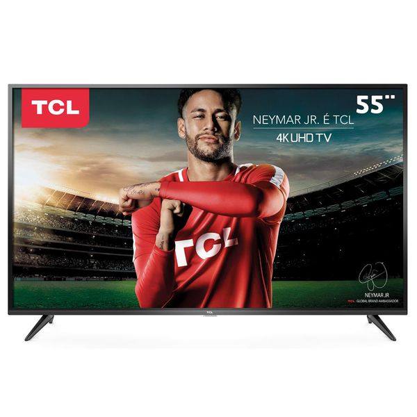 Smart TV LED 55" UHD 4K TCL 55P65US com HDR, Wi-Fi Integrado, Dolby Audio, Design Slim, Entradas HDMI e USB