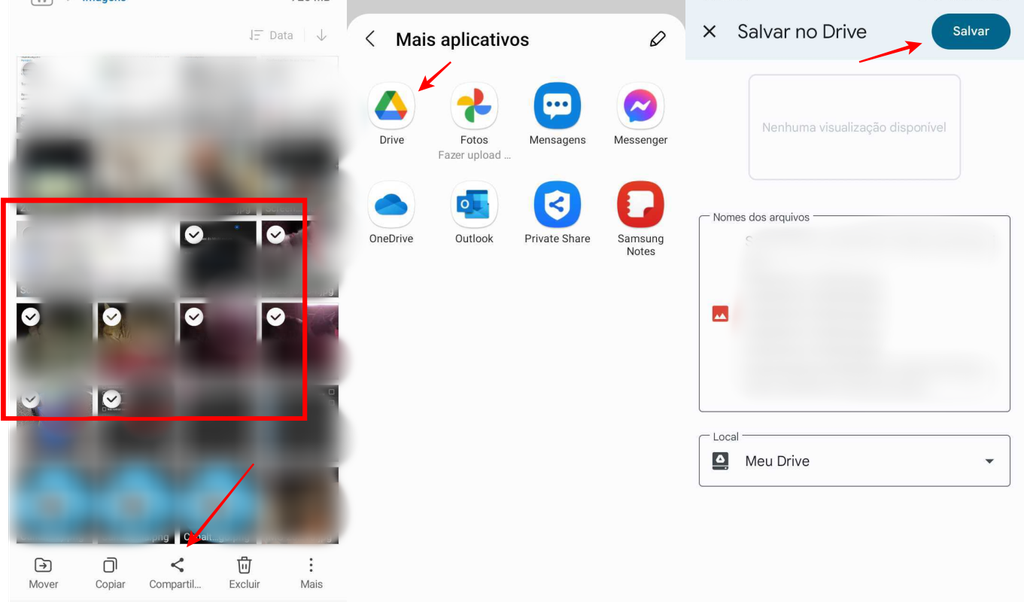 Você pode fazer upload de arquivos no Google Drive para liberar espaço no seu Android (Imagem: Captura de tela/Fabrício Calixto/Canaltech)