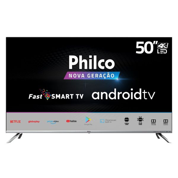 Smart Google Tv Philco 50" Led Borderless 4k, Fast Smart, Áudio Dolby, Com Chromecast Built In - Ptv50g71agbls 4k
