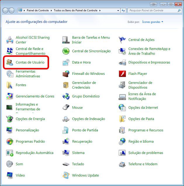 Painel de Controle Windows 7 Painel de Controle Windows 7