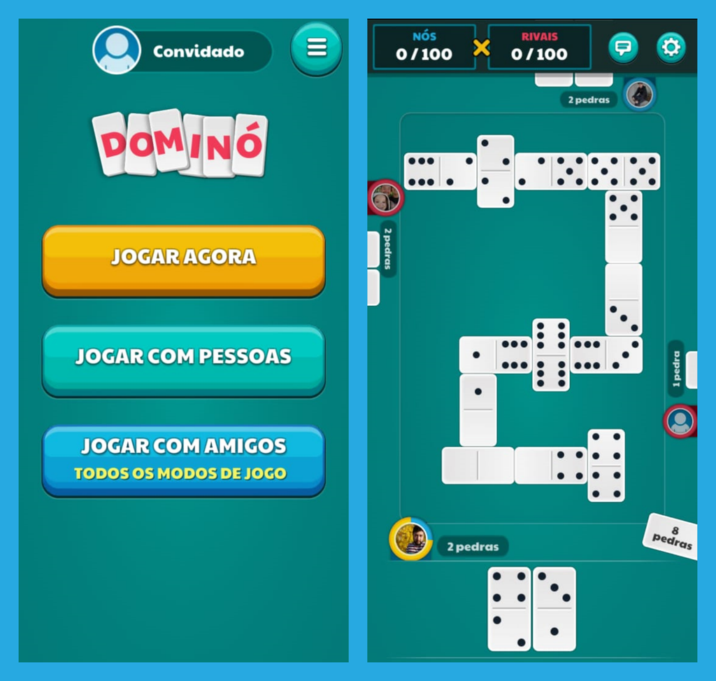 Dominó Online - jogo de tabuleiro do Megajogos para Android e