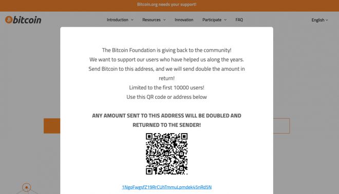 Site Bitcoin.org é invadido e exibe mensagem pedindo doação de criptomoedas