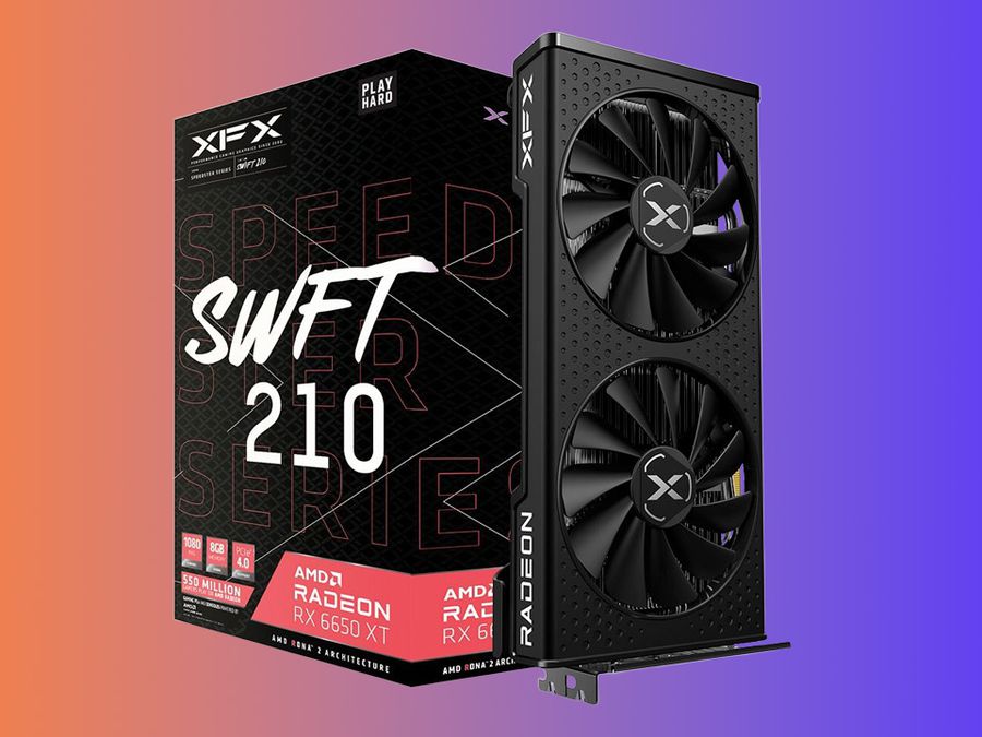 F.  Placa AMD Radeon RX 6650 XT XFX Speedster SWFT210 está com preço
