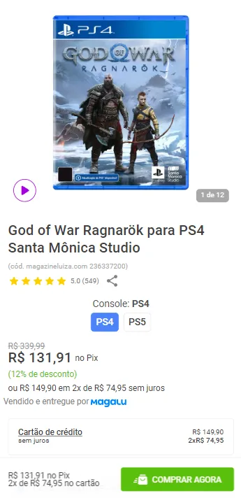 Jogo God of War Ragnarok para PS4 - Santa Monica Studio - God of War -  Magazine Luiza