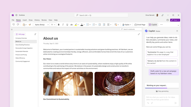 Onenote Podcast IA Copilot vai chegar ao OneNote para reescrever anotações - Canaltech