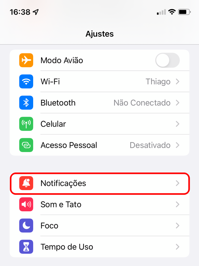 Abra os ajustes de Notificações no iPhone ou iPad - Captura de tela: Thiago Furquim (Canaltech)