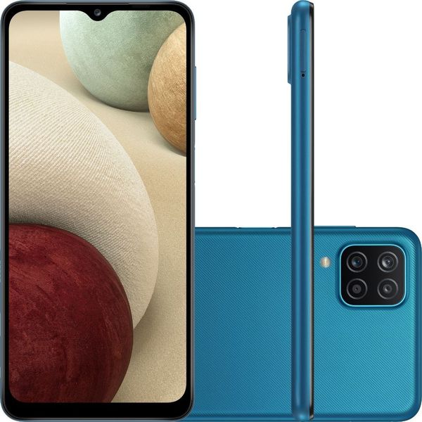 Samsung Galaxy A12 Azul, com Tela Infinita de 6,5", 4G, 64GB e Câmera Quádrupla de 48MP+5MP+2MP+2MP - SM-A125MZBGZTO