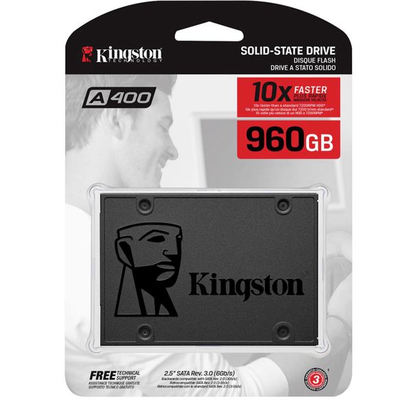 SSD Kingston A400 960GB - 500mb/s para Leitura e 450mb/s para Gravação [CASHBACK]