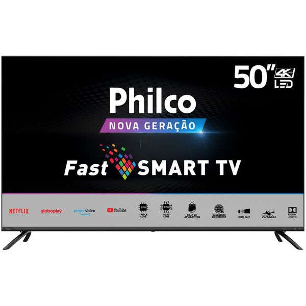 Smart TV Philco 50" PTV50G70SBLSG Ultra HD 4K Tela Infinita Quadcore
