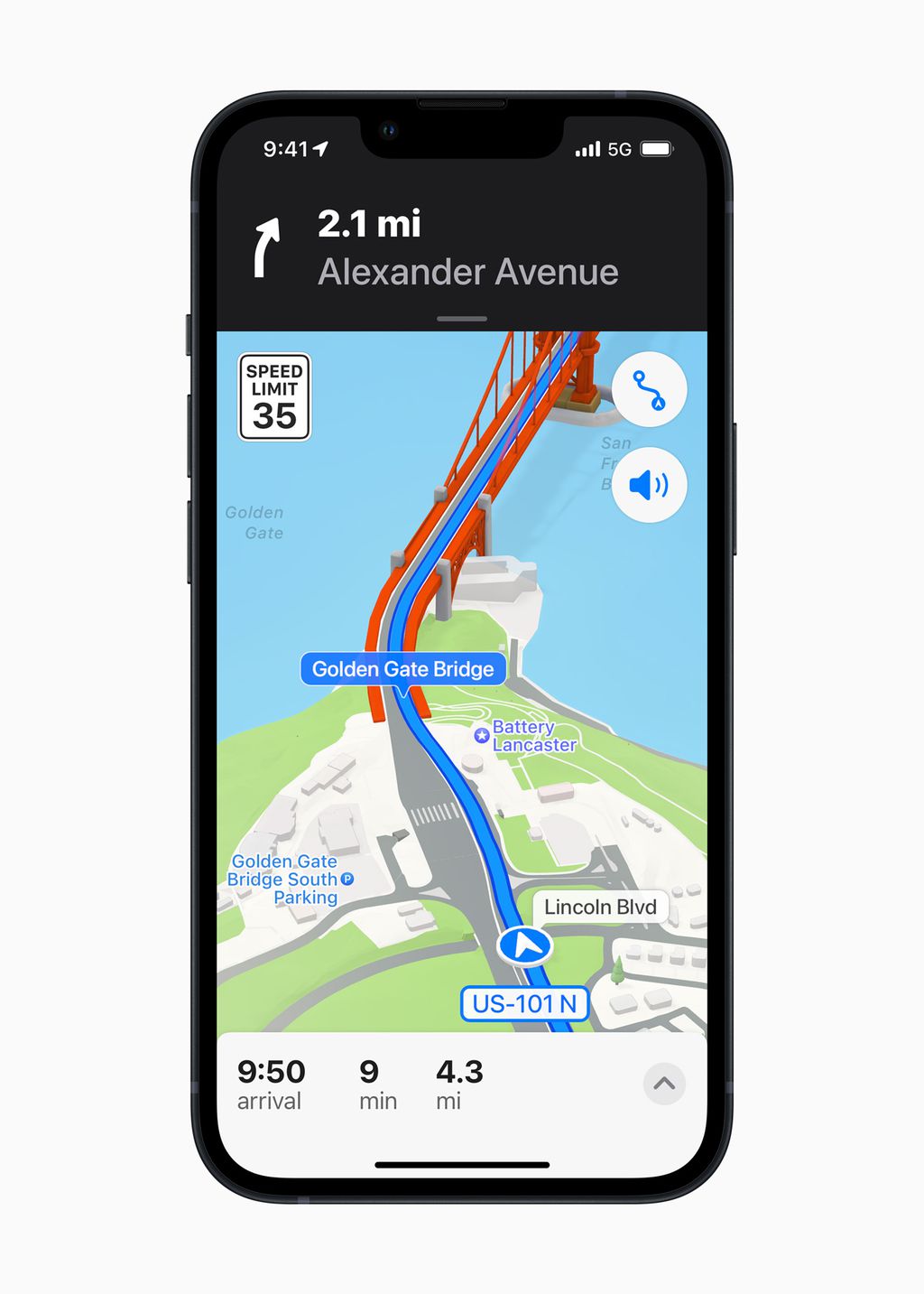 Entre as diversas novidades oferecidas pelo iOS 15 está a nova experiência de navegação do Mapas, com cidades em 3D e navegação em Realidade Aumentada (Imagem: Divulgação/Apple)