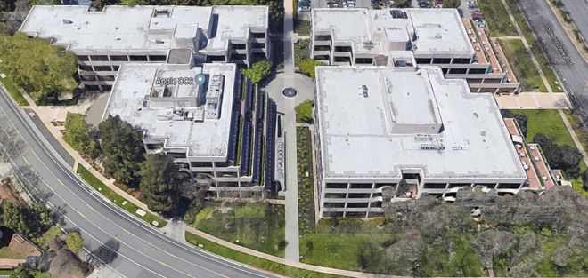 Novos escritórios da Apple em Cupertino: edifícios estão próximos ao campus principal da empresa (Imagem: Google Maps)