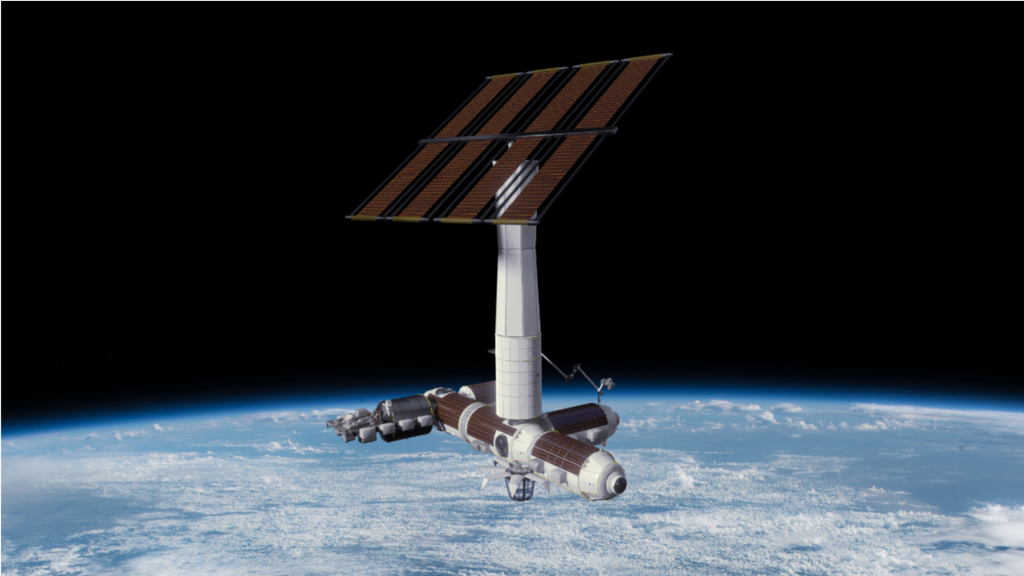 Conceito artístico da Axiom Station, a unidade orbital da Axiom Space (Imagem: Reprodução/Axiom Space)