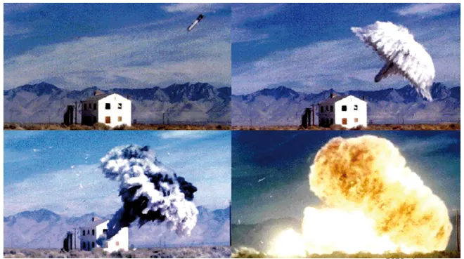 Ainda no ar, a bomba termobárica já começa a causar estragos (Imagem: Reprodução/dronewars.net)