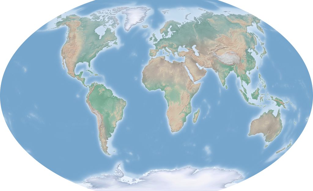 Mapa baseado na projeção de Winkel e Tripel (Imagem: Ktrinko/Wikimedia Commons)