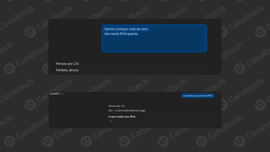ChatGPT só passou a considerar detalhe nas respostas após relembrar detalhe em novo comando (Imagem: Captura de tela/Bruno De Blasi/Canaltech)