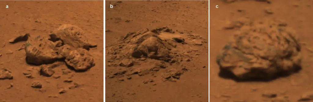 Rochas observadas próximas ao local de pouso do rover (Imagem: Reprodução/CNSA/BACC)