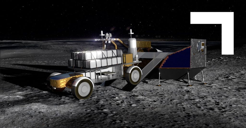 Concepção artística do módulo de pouso e do veículo lunar (Imagem: Reprodução/Northrop Grumman)