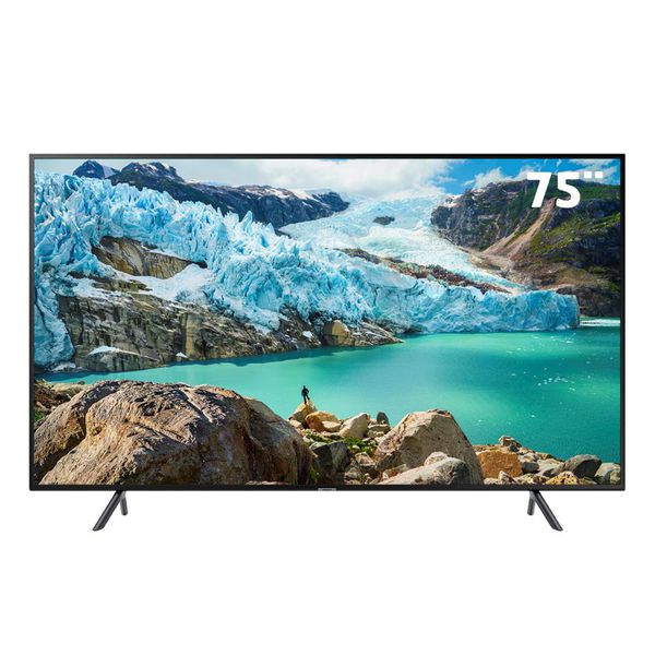 Smart TV LED 75" UHD 4K Samsung 75RU7100 com Controle Remoto Único, Visual Livre de Cabos, Bluetooth, HDR Premium, HDMI e USB