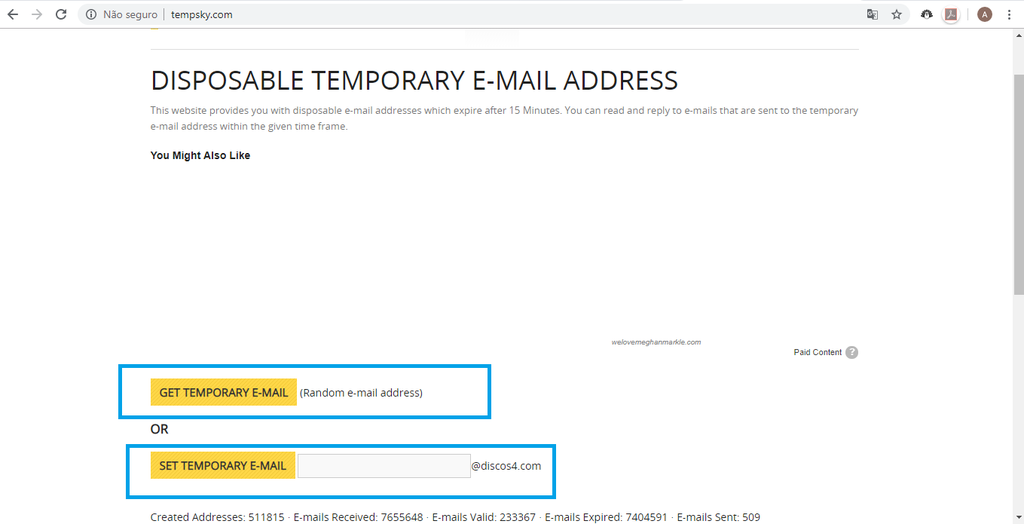 E-mail temporário gratuito: Tempsky (Captura de tela: Ariane Velasco)