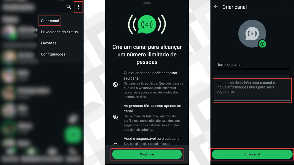 Passos para criar canais no WhatsApp pelo celular