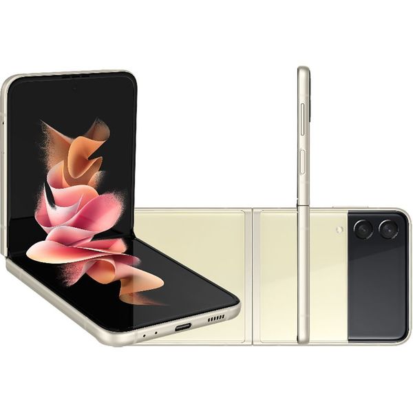 Smartphone Samsung Galaxy Z Flip3 128gb 5g Wi-Fi Tela 6.7" Dual Chip 8gb Ram Câmera Dupla + Selfie 10mp - Creme [APP]
