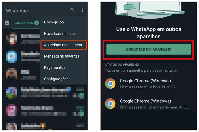 Conecte o WhatsApp beta do Android em seu celular (Imagem: Thiago Furquim/Canaltech)