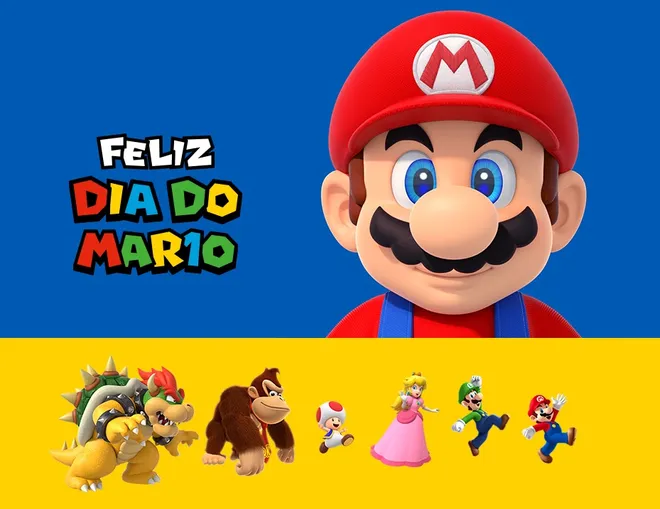 Dia do Mário acontece todo 10 de março e terá atividades especiais da Nintendo do Brasil em shoppings nas cidades de São Paulo e Rio de Janeiro (Imagem: Reprodução/Nintendo)
