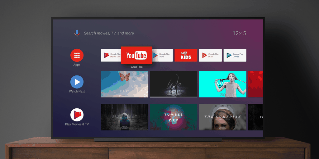 O Android TV é compatível com apps da Play Store (Imagem: Reprodução/9to5Google)